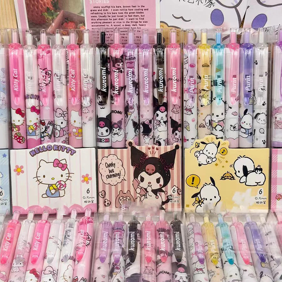 6 pcs Hello Kitty pens gel