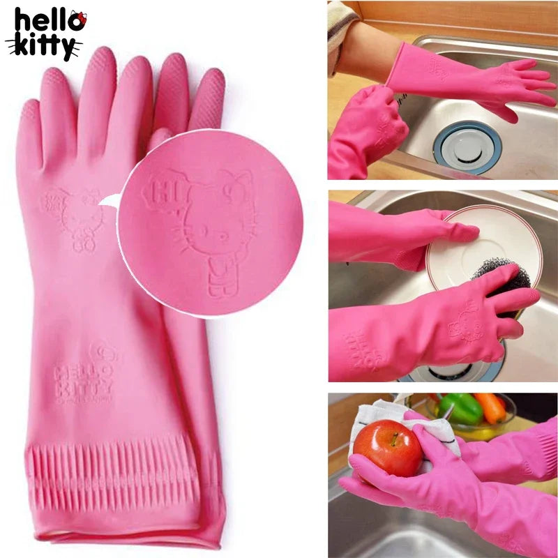 Hello Kitty Dishwashing Gloves,scrub in style