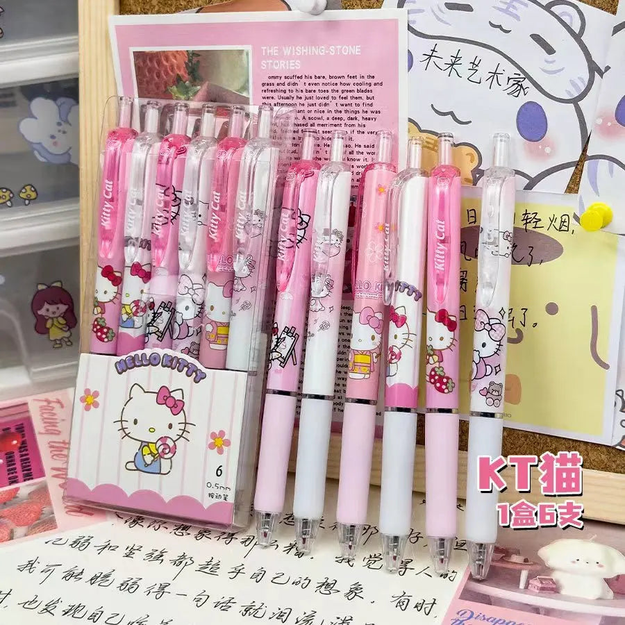 6 pcs Hello Kitty pens gel