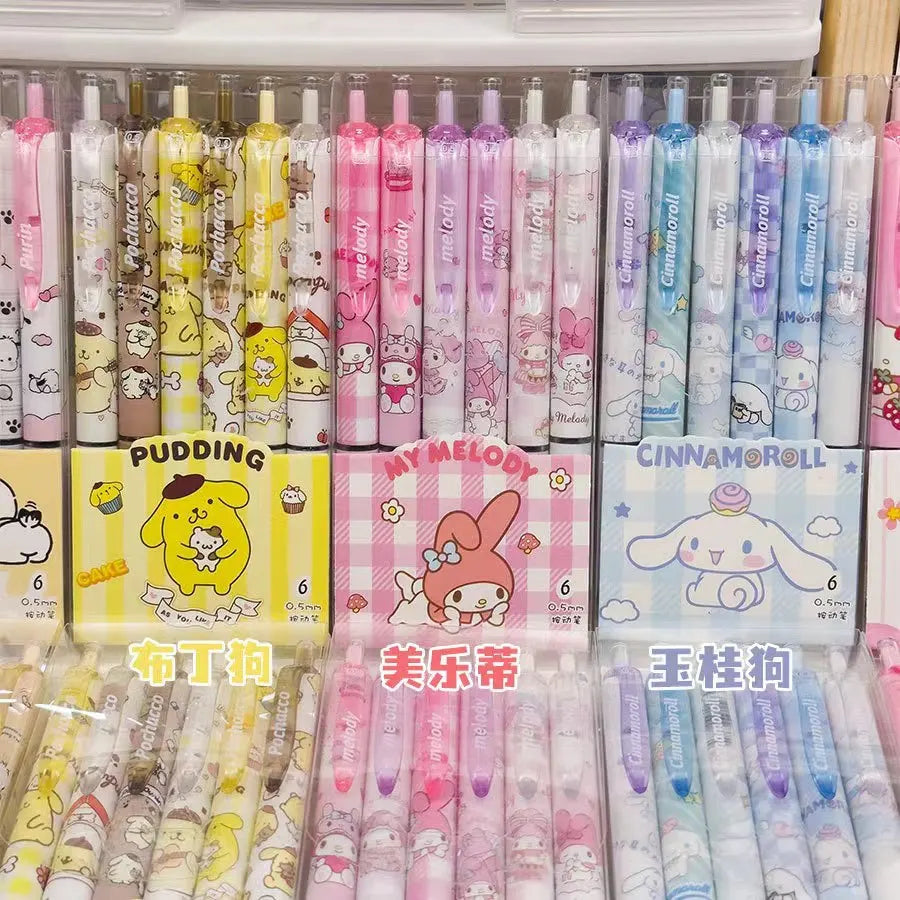 6 pcs Hello Kitty pens gel