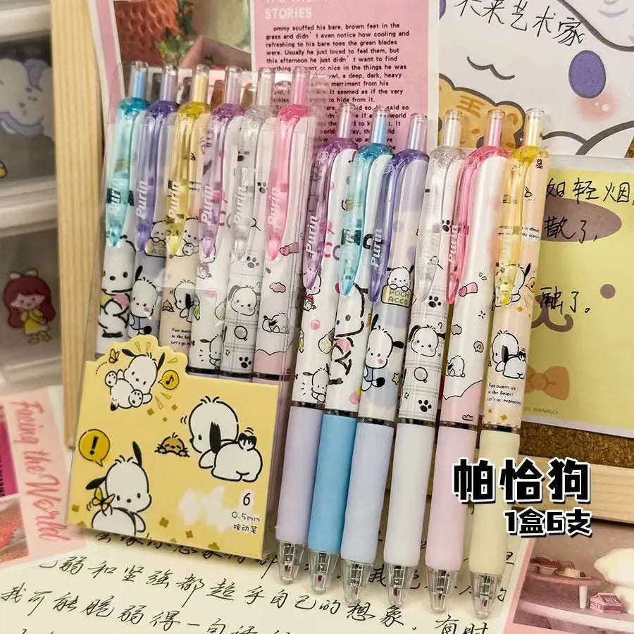 6 pcs Hello Kitty pens gel